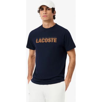 Lacoste Ultra Dry Graphic Print Sport T-shirt TH0217 00 4IB bleu marine-orange