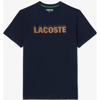 Lacoste Ultra Dry Graphic Print Sport T-shirt TH0217 00 4IB bleu marine-orange Lacoste Ultra Dry Graphic Print Sport T-shirt TH0217 00 4IB bleu marine-orange