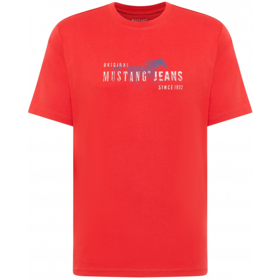 MUSTANG Ανδρικό Κοντομάνικο T-Shirt κόκκινο 1017381-7270 MUSTANG Ανδρικό Κοντομάνικο T-Shirt κόκκινο 1017381-7270