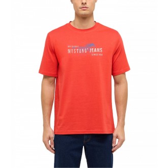 MUSTANG Ανδρικό Κοντομάνικο T-Shirt κόκκινο 1017381-7270 MUSTANG Ανδρικό Κοντομάνικο T-Shirt κόκκινο 1017381-7270