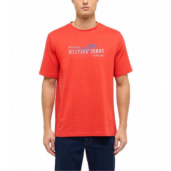 MUSTANG Ανδρικό Κοντομάνικο T-Shirt κόκκινο 1017381-7270 MUSTANG Ανδρικό Κοντομάνικο T-Shirt κόκκινο 1017381-7270