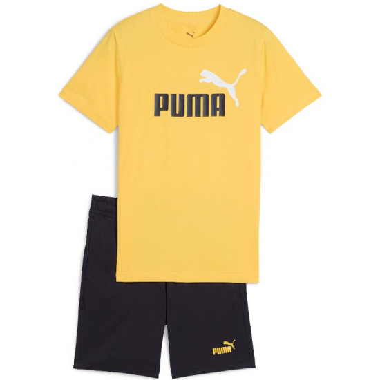 Puma Boys Black & Yellow Logo Shorts Set 686298-35 Puma Boys Black & Yellow Logo Shorts Set 686298-35