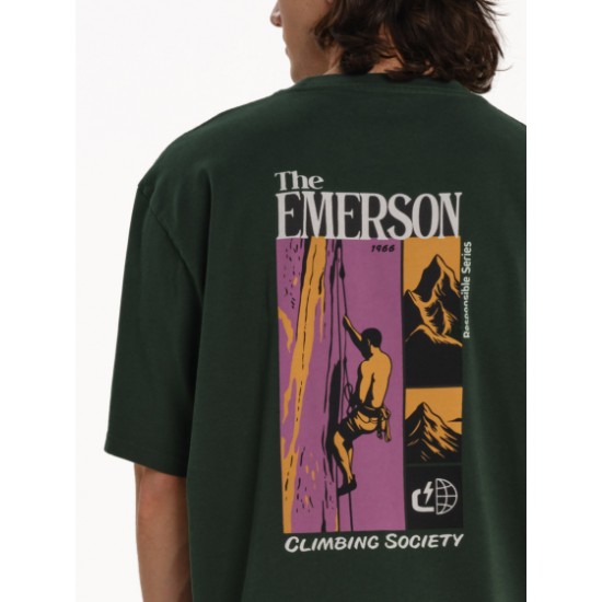 Emerson CLIMBING SOCIETY ΑΝΔΡΙΚΟ ΚΟΝΤΟΜΑΝΙΚΟ T-SHIRT 261.EM33.26 forest green Emerson CLIMBING SOCIETY ΑΝΔΡΙΚΟ ΚΟΝΤΟΜΑΝΙΚΟ T-SHIRT 261.EM33.26 forest green