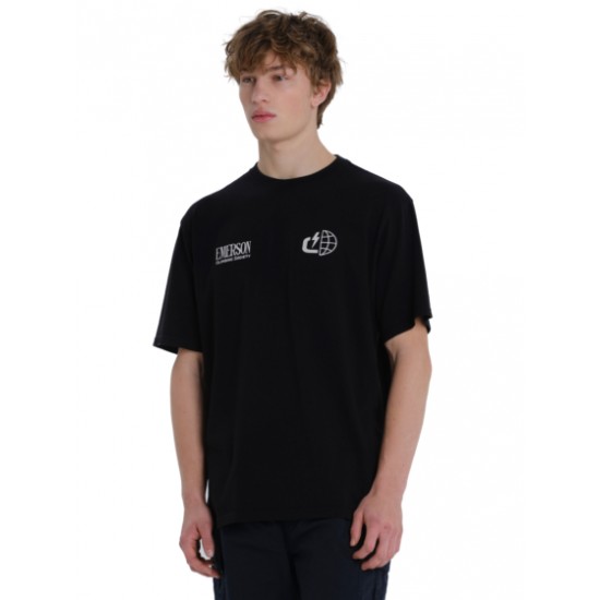 Emerson CLIMBING SOCIETY ΚΟΝΤΟΜΑΝΙΚΟ T-SHIRT 261.EM33.26 black Emerson CLIMBING SOCIETY ΚΟΝΤΟΜΑΝΙΚΟ T-SHIRT 261.EM33.26 black