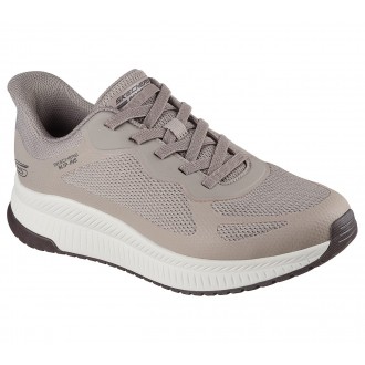 Skechers Bobs Squad4 Dark Taupe Ανδρικά Ανατομικά Sneakers Μπεζ-Γκρί 118423-DKTP