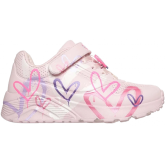 Skechers ανατομικά αθλητικά sneakers για κορίτσια σε ροζ χρώμα με καρδούλες - 314966L-LPMT