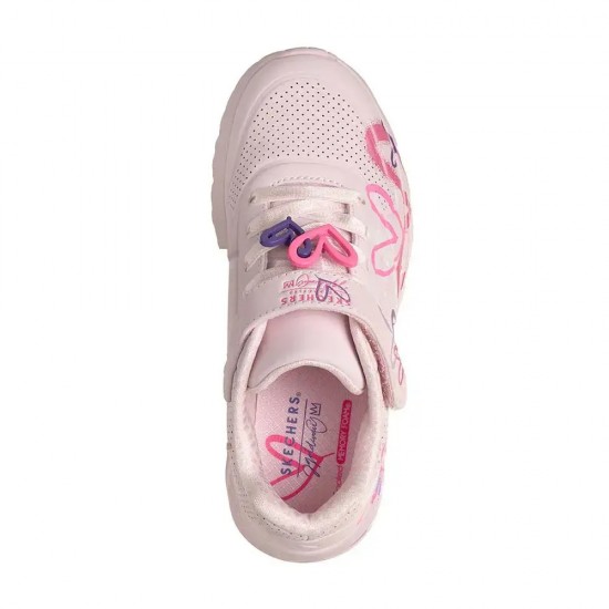 Skechers ανατομικά αθλητικά sneakers για κορίτσια σε ροζ χρώμα με καρδούλες - 314966L-LPMT Skechers ανατομικά αθλητικά sneakers για κορίτσια σε ροζ χρώμα με καρδούλες - 314966L-LPMT