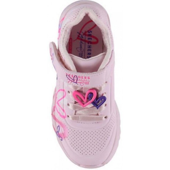 Skechers ανατομικά αθλητικά sneakers για κορίτσια σε ροζ χρώμα με καρδούλες - 314966L-LPMT Skechers ανατομικά αθλητικά sneakers για κορίτσια σε ροζ χρώμα με καρδούλες - 314966L-LPMT