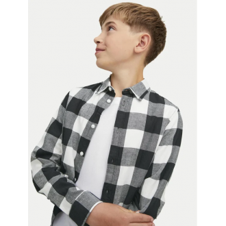 Jack & Jones Junior Πουκάμισο Gingham 12183050 Γκρι Regular Fit