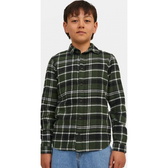 Jack & Jones Παιδικό Πουκάμισο 12237063 mountain view prasino karo Jack & Jones Παιδικό Πουκάμισο 12237063 mountain view prasino karo