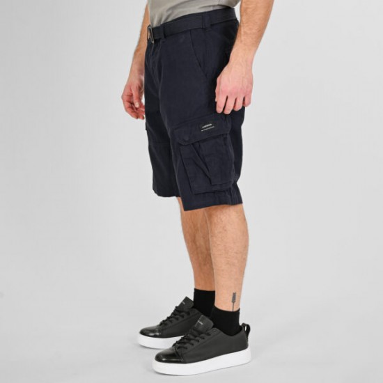 Rebase Cargo Shorts with Belt Ανδρική Βερμούδα 261RMSHO-7028 Navy blue Rebase Cargo Shorts with Belt Ανδρική Βερμούδα 261RMSHO-7028 Navy blue