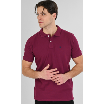 Rebase Polo Pique Aνδρική Μπλούζα 261RPS-3032 mangenta