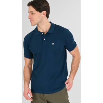 Rebase Polo Pique Aνδρική Μπλούζα 261RPS-3032 petrol