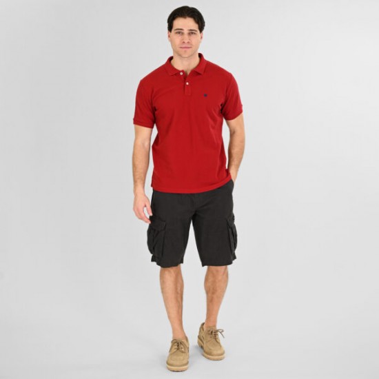 Rebase Polo Pique Aνδρική Μπλούζα 261RPS-3032 red Rebase Polo Pique Aνδρική Μπλούζα 261RPS-3032 red