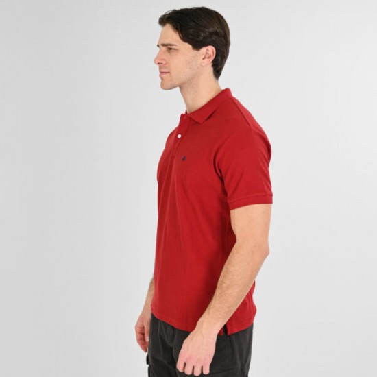 Rebase Polo Pique Aνδρική Μπλούζα 261RPS-3032 red Rebase Polo Pique Aνδρική Μπλούζα 261RPS-3032 red