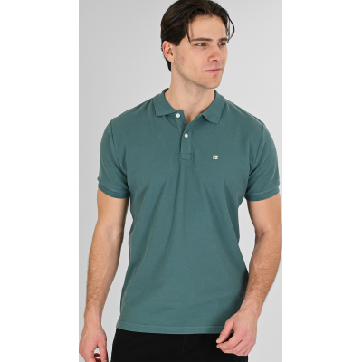 Rebase Polo Pique Aνδρική Μπλούζα 261RPS-3032 seamist