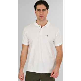 Rebase Polo Pique Aνδρική Μπλούζα 261RPS-3032 white
