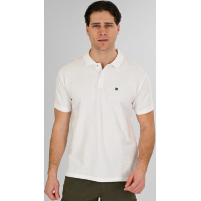 Rebase Polo Pique Aνδρική Μπλούζα 261RPS-3032 white