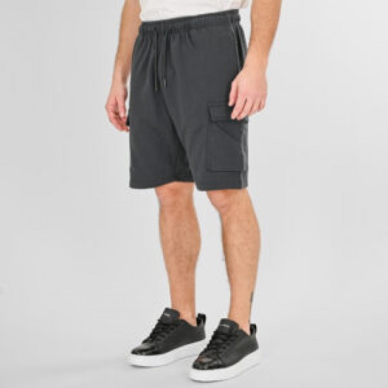 Rebase Ανδρική Αθλητική Βερμούδα Shorts with Cargo Pockets Terry Fleece 261RMS-6025 shadow grey Rebase Ανδρική Αθλητική Βερμούδα Shorts with Cargo Pockets Terry Fleece 261RMS-6025 shadow grey