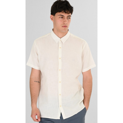Rebase Linen Blend Shirts with Standard Collar and Short Sleeves 261RGS-5174 linen white Rebase Linen Blend Shirts with Standard Collar and Short Sleeves 261RGS-5174 linen white