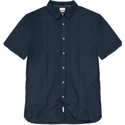Rebase Linen Blend Shirts with Standard Collar and Short Sleeves 261RGS-5174 navy Rebase Linen Blend Shirts with Standard Collar and Short Sleeves 261RGS-5174 navy