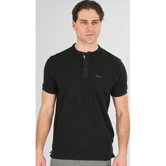 Rebase Polo Pique Mao Collar 261RPS-3065 black Rebase Polo Pique Mao Collar 261RPS-3065 black
