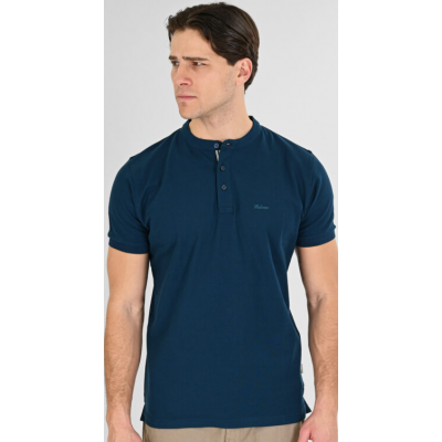 Rebase Polo Pique Mao Collar  261RPS-3065 petrol