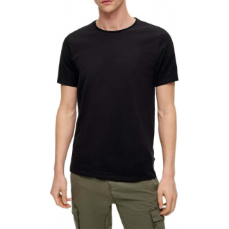QS by S.OLIVER Μαύρο slub Τ-shirt 2141633-9999