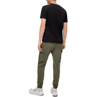 QS by S.OLIVER Μαύρο slub Τ-shirt 2141633-9999