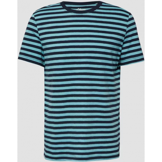 S.Oliver Striped T-shirt with flame yarn texture 2178655-66G1 S.Oliver Striped T-shirt with flame yarn texture 2178655-66G1