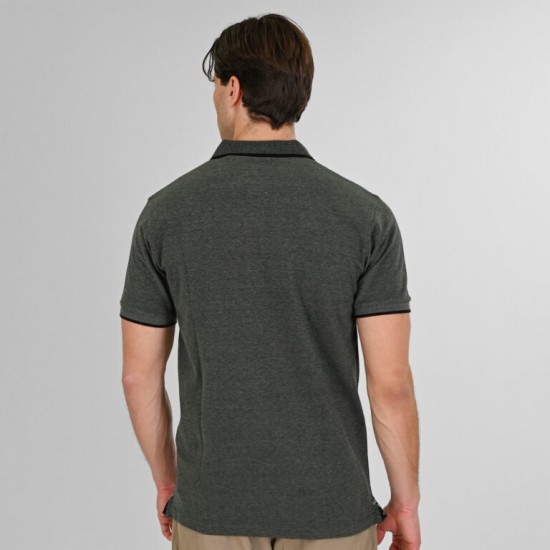 Rebase Polo Pique 261RPS - 3064 agave green melange Rebase Polo Pique 261RPS - 3064 agave green melange