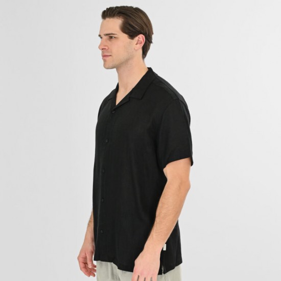 Rebase Shirts with Short Sleeves Special Fabric Relaxed Fit 261RGS-5156 BLACK Rebase Shirts with Short Sleeves Special Fabric Relaxed Fit 261RGS-5156 BLACK