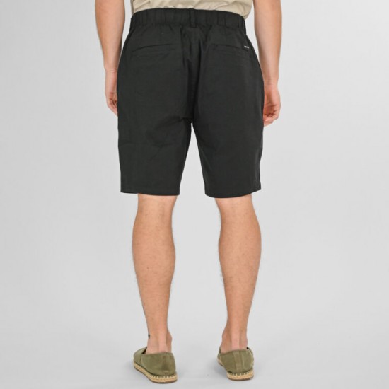 Rebase Short Chinos with Half Elastic Waistband Lightweight 261RMSHO-7047 BLACK Rebase Short Chinos with Half Elastic Waistband Lightweight 261RMSHO-7047 BLACK