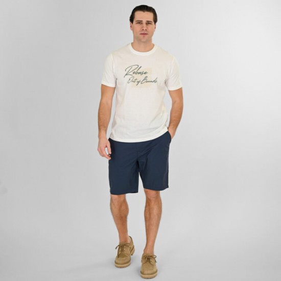 Rebase Short Chinos with Half Elastic Waistband Lightweight 261RMSHO-7047 SMOKE BLUE Rebase Short Chinos with Half Elastic Waistband Lightweight 261RMSHO-7047 SMOKE BLUE