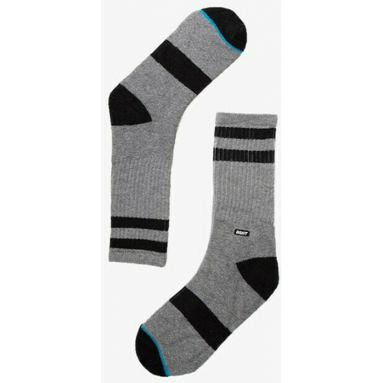 Basehit Ριγέ Ανδρικές Κάλτσες Γκρι 1-PACK 202.BU08.10 GREY ML-BLACK Γκρι Basehit Ριγέ Ανδρικές Κάλτσες Γκρι 1-PACK 202.BU08.10 GREY ML-BLACK Γκρι