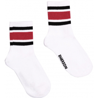 Emerson 212.EU08.39 TRI-STRIPE - WHITE-BLACK-RED - Κάλτσες