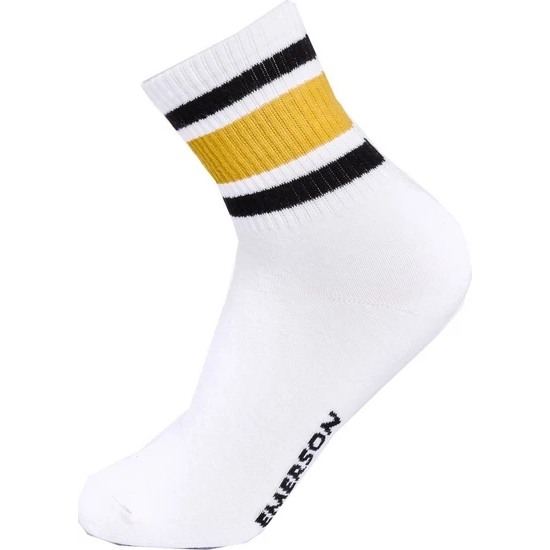 Emerson Ανδρικές Κάλτσες Ψηλές Λευκές 1Pack 212.EU08.40-white black yellow Emerson Ανδρικές Κάλτσες Ψηλές Λευκές 1Pack 212.EU08.40-white black yellow
