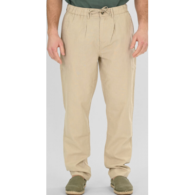 Rebase Chinos Linen Blend Pants with Elastic Waistband 261RCP-4090 lt beige Rebase Chinos Linen Blend Pants with Elastic Waistband 261RCP-4090 lt beige