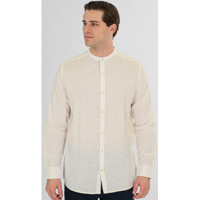 Rebase Linen Shirts with Mao Collar and Long Sleeves 261RGS-5172 linen white Rebase Linen Shirts with Mao Collar and Long Sleeves 261RGS-5172 linen white