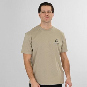 Rebase T-Shirt Front-Back PrintedRelaxed Fit 261RTS-9099 STONE BEIGE Rebase T-Shirt Front-Back PrintedRelaxed Fit 261RTS-9099 STONE BEIGE