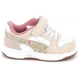 PUMA Rebound V6 Lo Ac+ Παιδικά Sneakers Εκρού 407463-01