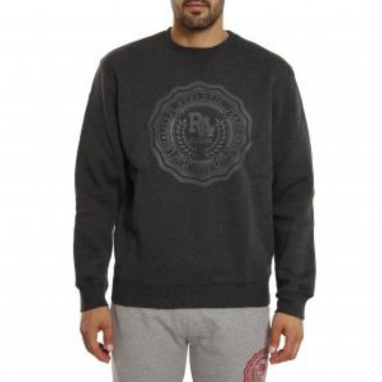 Russell Crew Sweat with Big Rosette Gel Print A5-0